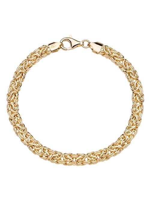 Miabella 18K Gold Over Sterling Silver Italian Byzantine Bracelet for Women, Handmade in Italy