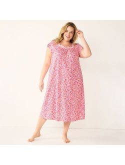 Plus Size Croft & Barrow® Short Sleeve Long Nightgown