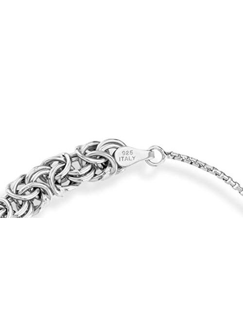 MiaBella 925 Sterling Silver Italian Byzantine Bolo Bracelet for Women, Adjustable Bracelet Handmade in Italy