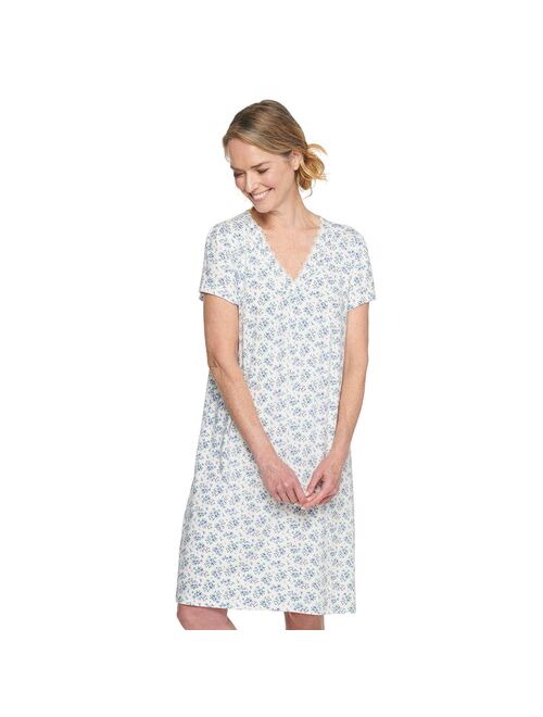 Women's Croft & Barrow® Short Sleeve V-Neck Nightgown