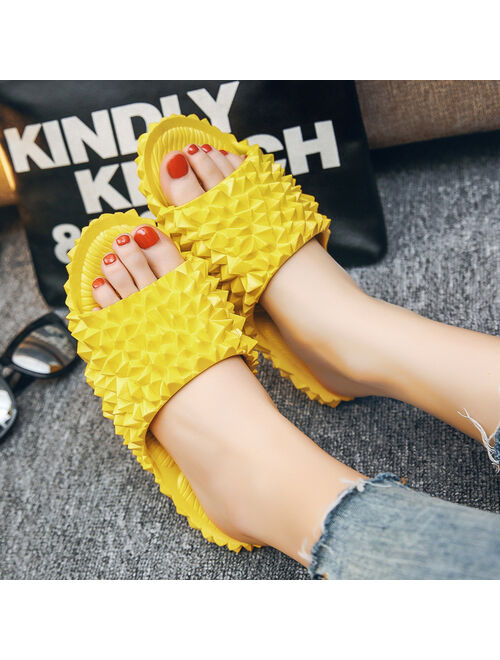 Rimocy Funny Durian Designer Slippers Women Summer 2022 Indoor Outdoor Flip Flops Female EVA Soft Sole Non-slip Bathroom Slides