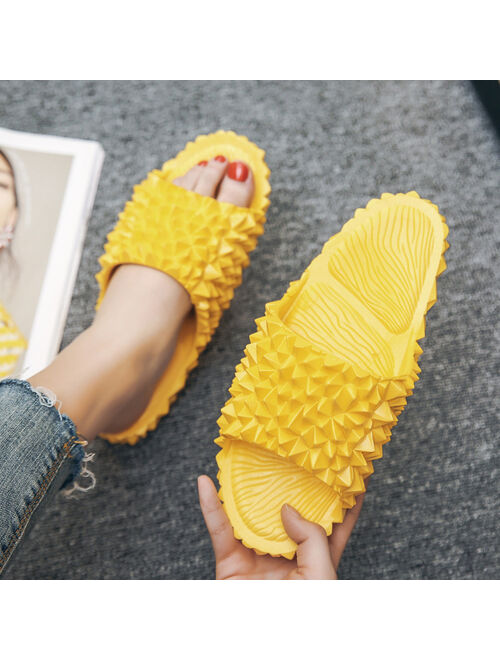 Rimocy Funny Durian Designer Slippers Women Summer 2022 Indoor Outdoor Flip Flops Female EVA Soft Sole Non-slip Bathroom Slides