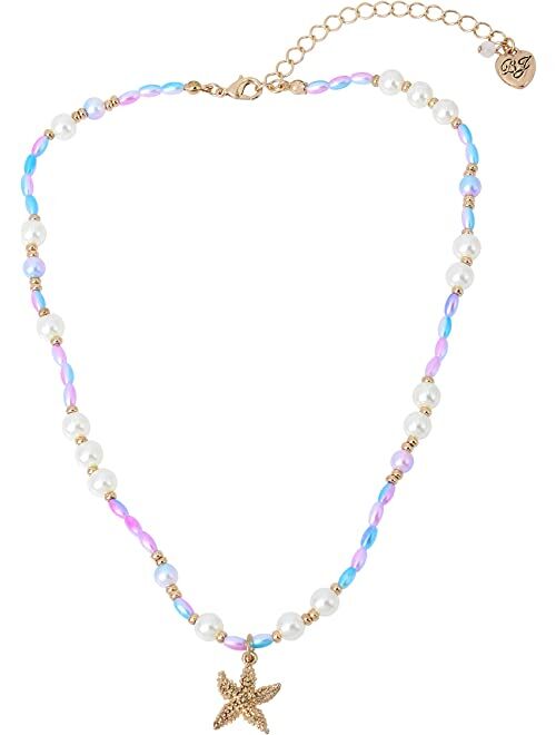 Betsey Johnson Pearl Starfish Pendant Necklace