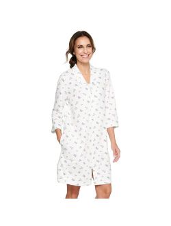 Petite Croft & Barrow® Quilted Zip Duster Robe