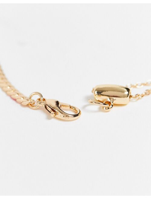 Reclaimed Vintage Inspired unisex multirow chain necklace in gold