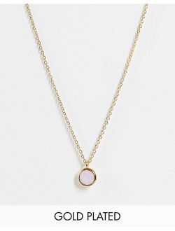 Orelia necklace with semi-precious rose opal pendant in gold plate