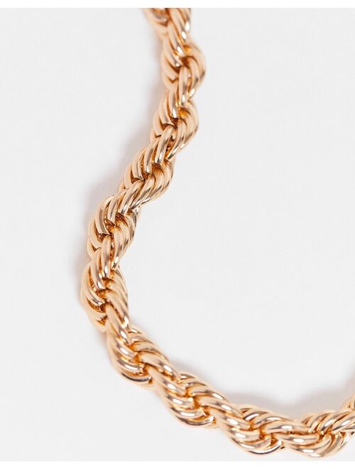 ASOS DESIGN necklace in rope chain in gold tone
