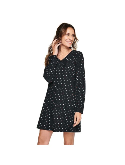 Women's Croft & Barrow® Long Sleeve Henley Sleepshirt