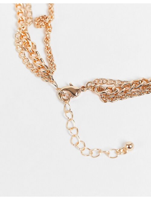 ASOS DESIGN Curve multirow necklace in lariat design