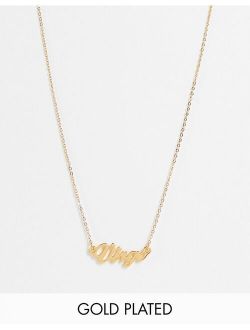 14k gold plated necklace with zodiac virgo pendant