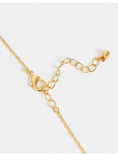 ASOS DESIGN 14k gold plated necklace with zodiac virgo pendant
