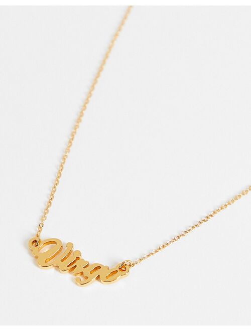 ASOS DESIGN 14k gold plated necklace with zodiac virgo pendant