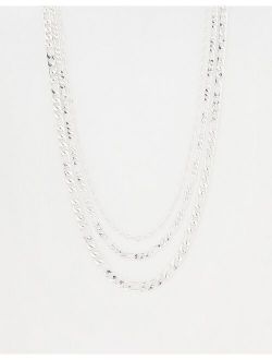layering chain necklace in silver