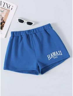 Letter Graphic Track Shorts
