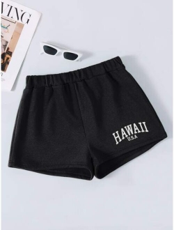 Letter Graphic Track Shorts