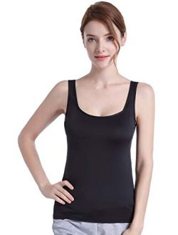 Hby Women Sleeveless Tank Top with Built in Padded Bra