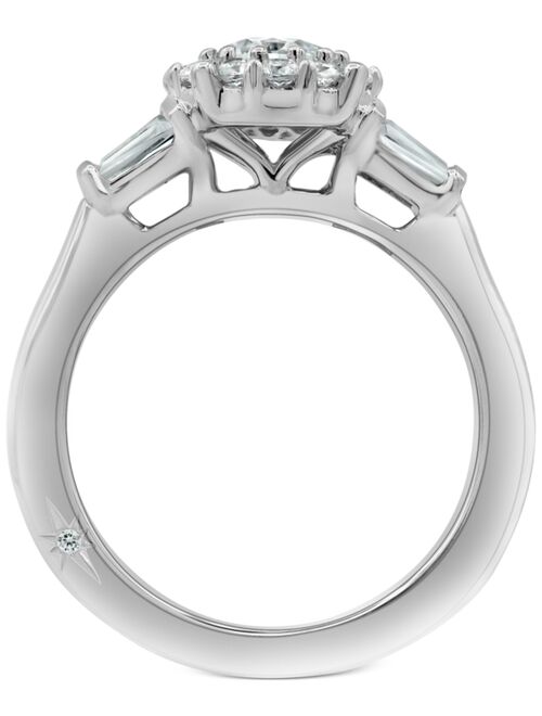 MARCHESA Diamond Halo Engagement Ring (1-1/4 ct. t.w.) in 18k White Gold