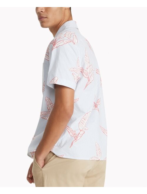 TOMMY HILFIGER Men's Palm Print Custom Fit Shirt