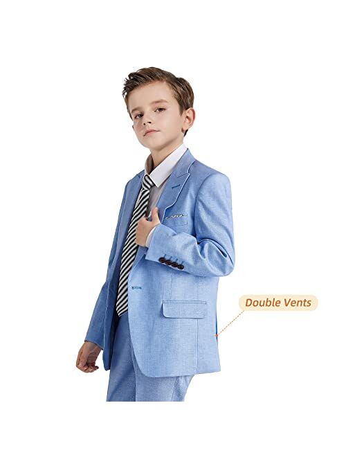 Plavict Plavcit Linen Boy's Suit, Boy's Slim Fit Formal Suit