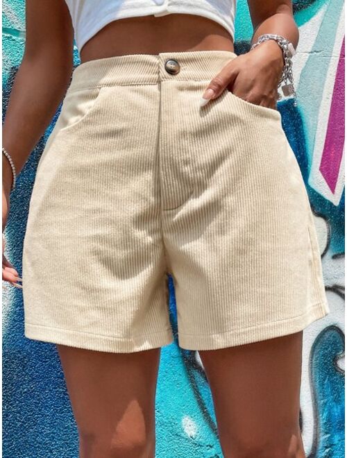 Shein Slant Pocket Corduroy Shorts
