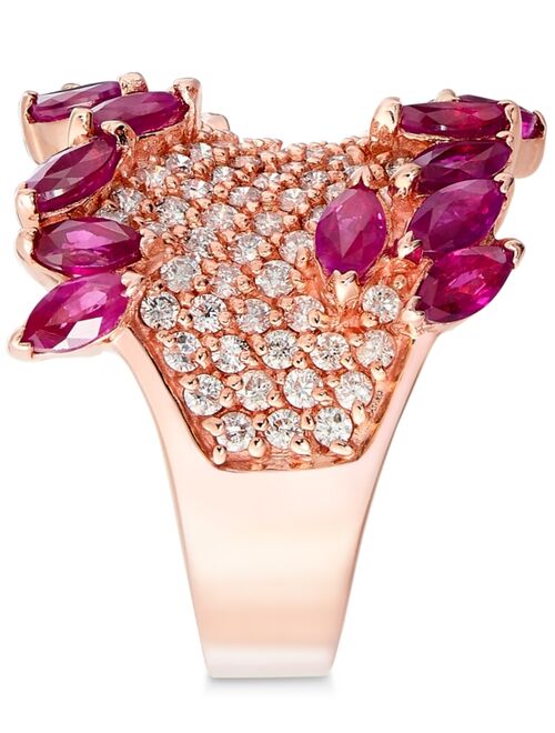 EFFY COLLECTION Rosa by EFFY® Ruby (3-1/4 ct. t.w.) & Diamond (1-3/8 ct. t.w.) Ring in 14k Rose Gold