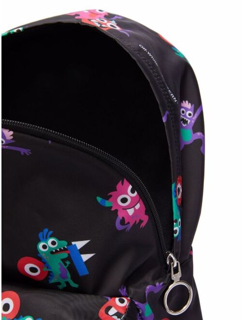 Off-White Kids monster-print backpack