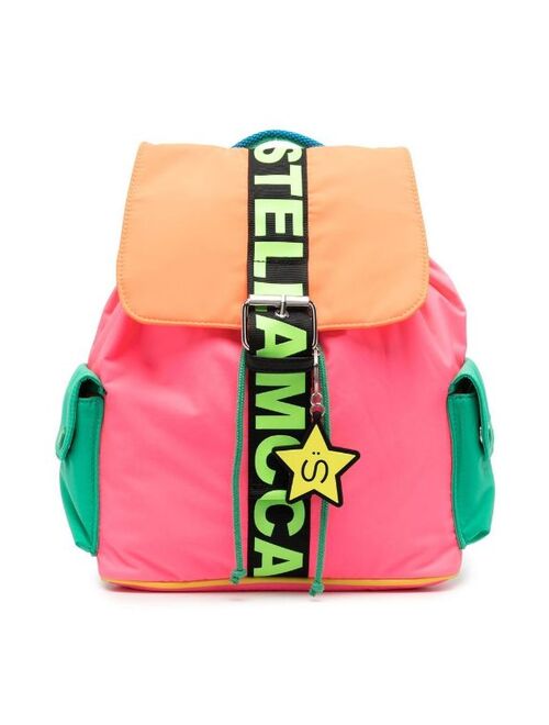 Stella McCartney Kids logo colour-block backpack