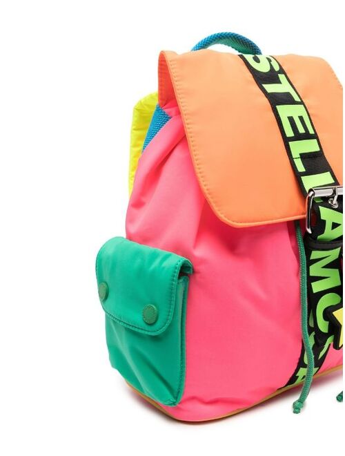 Stella McCartney Kids logo colour-block backpack