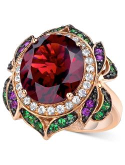 LE VIAN Crazy Collection® Garnet (7-5/8 ct. t.w.) and Multi-Stone Round Flower Ring in 14k Rose Gold (Also Available in London Blue Topaz)