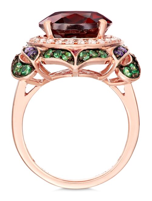LE VIAN Crazy Collection® Garnet (7-5/8 ct. t.w.) and Multi-Stone Round Flower Ring in 14k Rose Gold (Also Available in London Blue Topaz)
