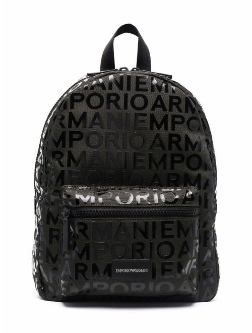 Emporio Armani Kids monogram logo backpack