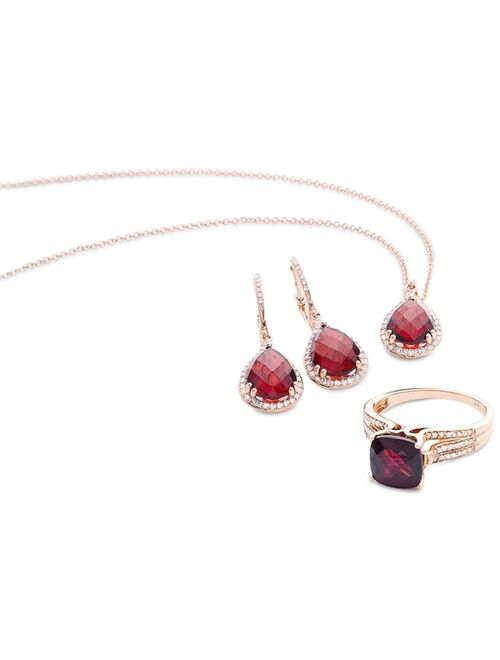EFFY COLLECTION EFFY® Garnet (3-1/4 ct. t.w.) and Diamond (1/5 ct. t.w.) Ring in 14k Rose Gold