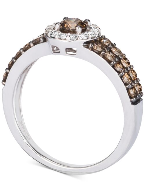 LE VIAN Chocolate Diamond (1 ct. t.w.) & Nude Diamond (1/8 ct. t.w.) Halo Ring in 14k White, Yellow or Rose Gold