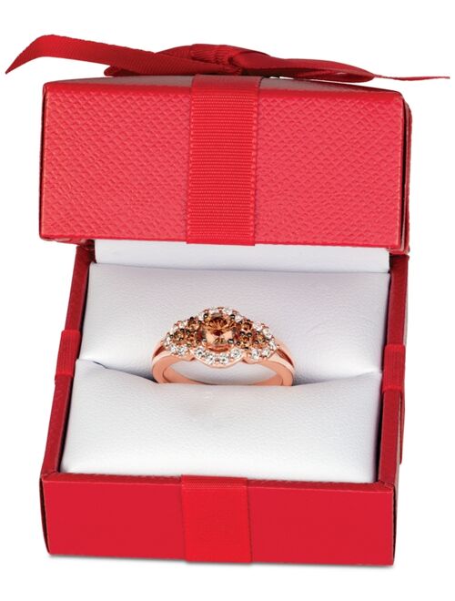 LE VIAN Chocolate Diamonds® (5/8 ct. t.w.) & Nude Diamonds™ (3/8 ct. t.w) Statement Ring in 14k Rose Gold