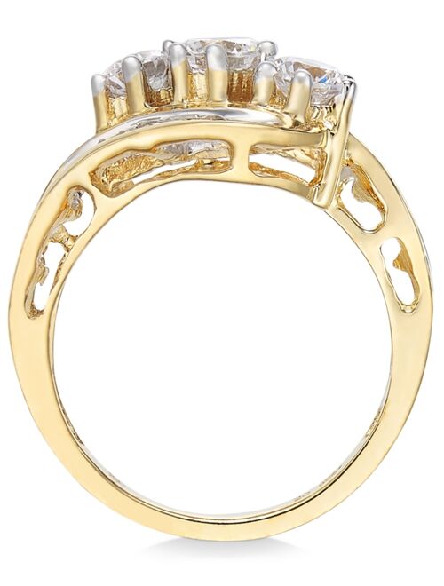 MACY'S Diamond Bypass Ring in 14k White, Yellow or Rose Gold (1-1/2 ct. t.w.)