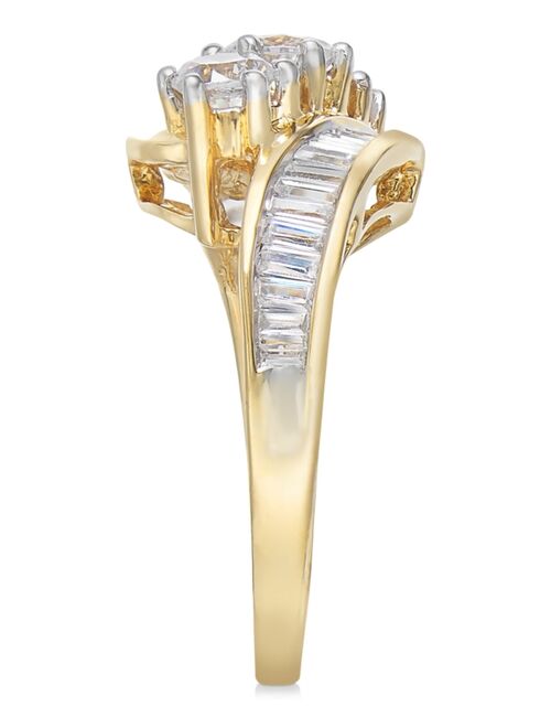 MACY'S Diamond Bypass Ring in 14k White, Yellow or Rose Gold (1-1/2 ct. t.w.)