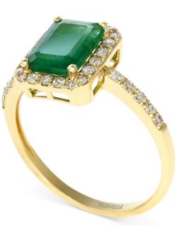 COLLECTION Brasilica by EFFY Emerald (1-3/8 ct. t.w.) and Diamond (1/4 ct. t.w.) Ring in 14k Gold, Created for Macy's
