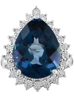 COLLECTION EFFY® London Blue Topaz (12-3/4 ct. t.w.) & Diamond (1/5 ct. t.w.) Ring in 14k White Gold