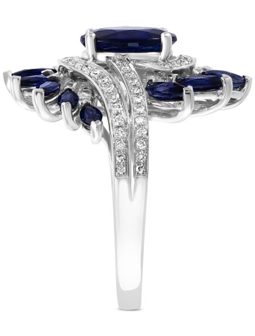 EFFY COLLECTION EFFY® Sapphire (4-1/2 ct. t.w.) & Diamond (1/5 ct. t.w.) Statement Ring in 14k White Gold