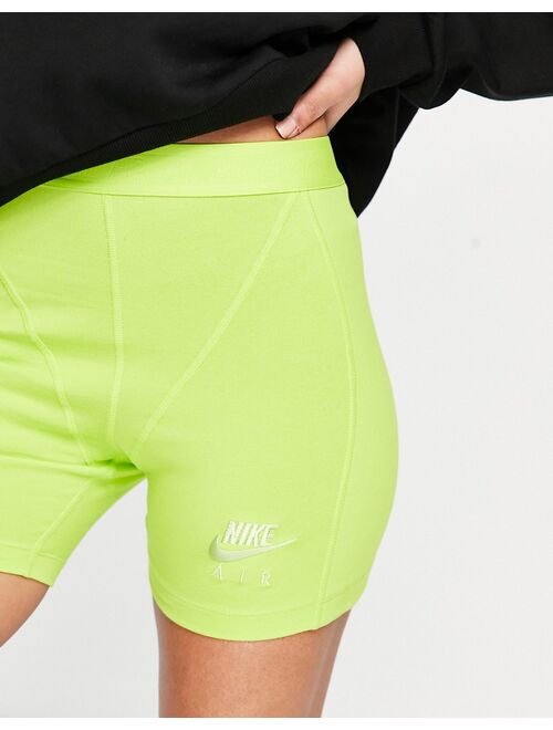 Nike Air ribbed legging shorts in lime
