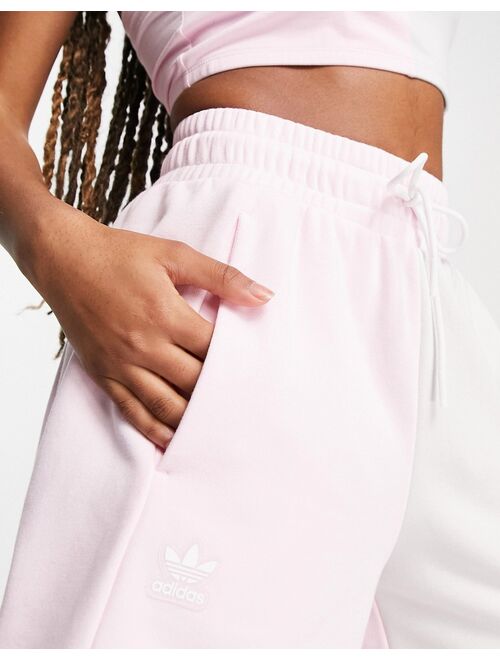adidas Originals 'summer rave' color block boyfriend shorts in pink