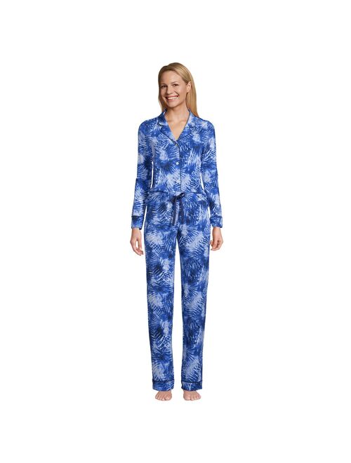 Petite Lands' End Comfort Knit Long Sleeve Pajama Top and Pajama Pants Sleep Set