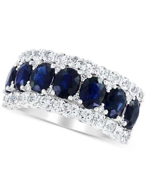EFFY COLLECTION EFFY® Blue & White Sapphire Ring (3-1/2 ct. t.w.) & Diamond (1/20 ct. t.w.) in 14k White Gold