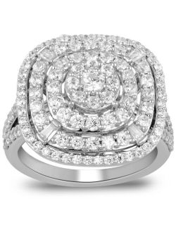 MACY'S Diamond Concentric Halo Ring (2 ct. t.w.) in 10k White Gold