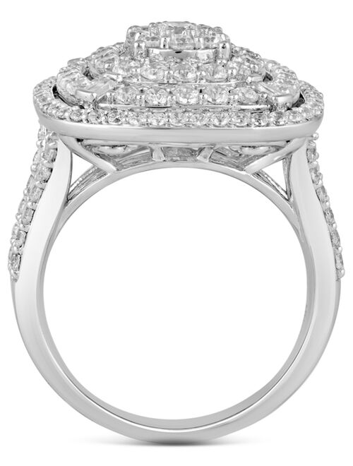 MACY'S Diamond Concentric Halo Ring (2 ct. t.w.) in 10k White Gold