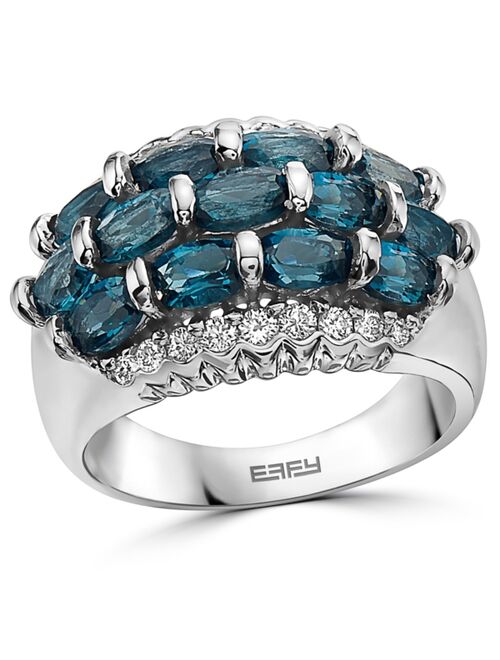 EFFY COLLECTION EFFY® London Blue Topaz (3-3/4 ct. t.w.) & Diamond (1/3 ct. t.w.) Statement Ring in 14k White Gold