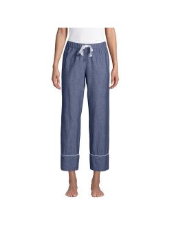 Cotton Poplin Crop Pajama Pants