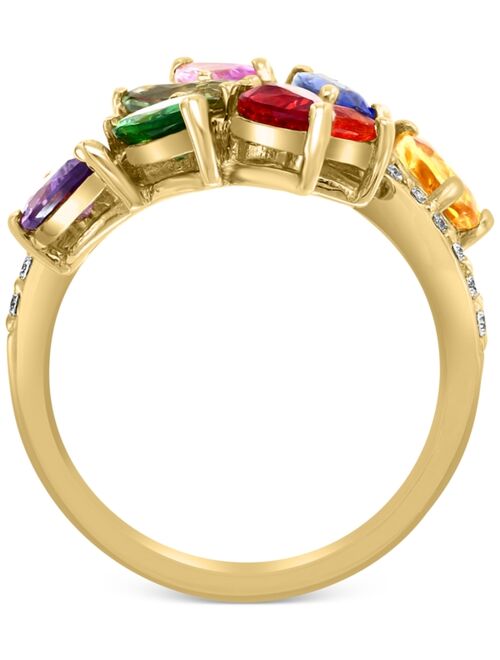 EFFY COLLECTION EFFY® Multi-Gemstone (3-7/8 ct. t.w.) & Diamond (1/5 ct. t.w.) Swirl Cluster Ring in 14k Gold