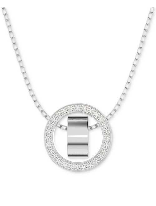 Swarovski Swarovaki Rhodium-Plated Crystal Circle Long 29-1/2" Adjustable Pendant Necklace