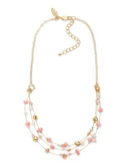 Style & Co Gold-Tone Mixed Bead Layered Strand Necklace, 18" + 3" extender, Created for Macy's